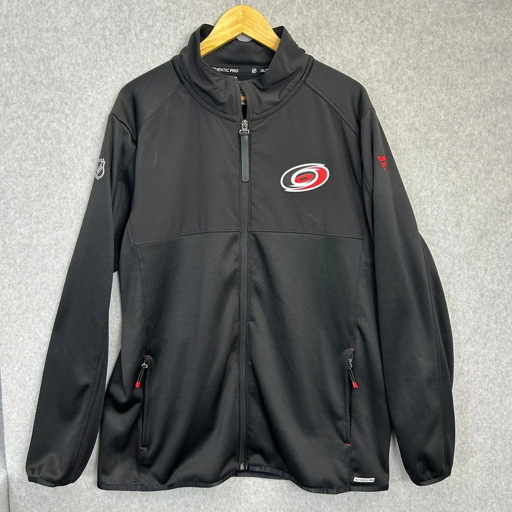 Fanatics NHL Carolina Hurricanes Rink Jacket Black Full Zip Canes Hockey Mens XL